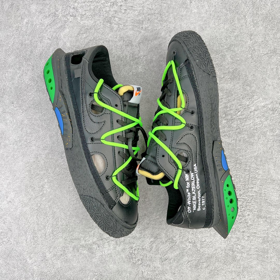 Off-White Blazer Low‘77 White and Electro Green 黑绿 解构 低筒 板鞋 休闲鞋 男鞋 女鞋 DH7863-001