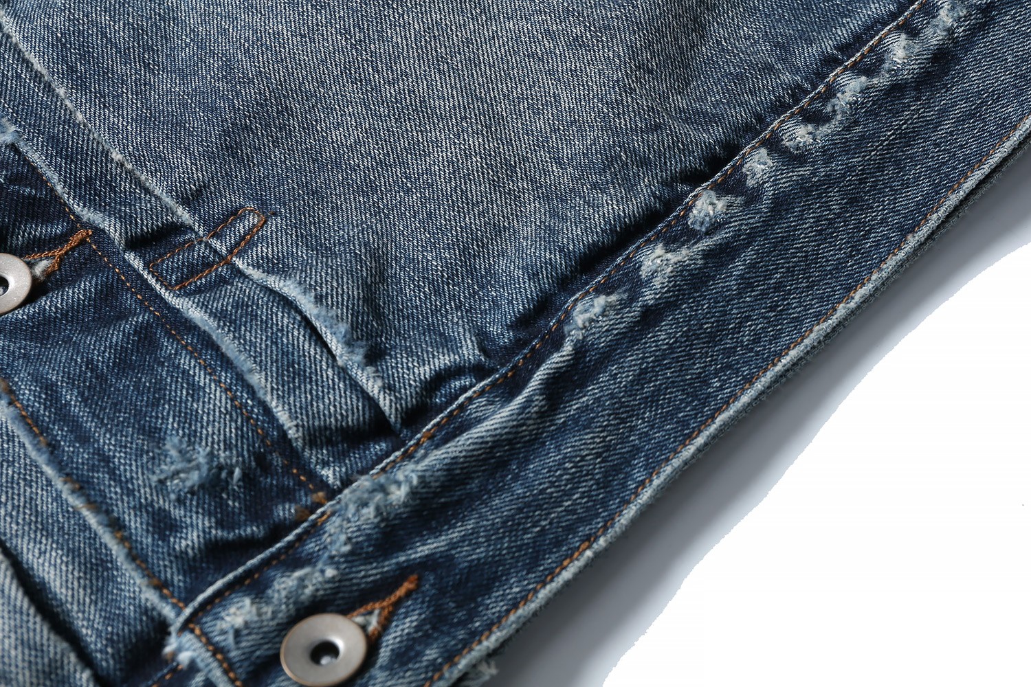 MADNESS 21AW JACKET 牛仔外套 蓝色 领口破坏水洗 日系 外套长袖 秋冬季 休闲 男女同款