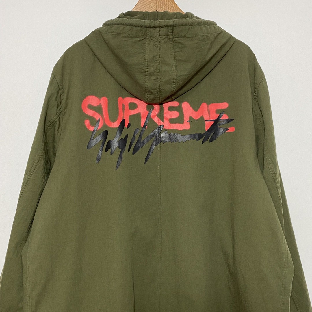 Supreme FW20 Week 4Supreme Yohji Yamamoto 山本耀司联名款背后双 Logo 军绿色 连帽长款风衣 夹克 外套 男女同款 SUP-FW20-103