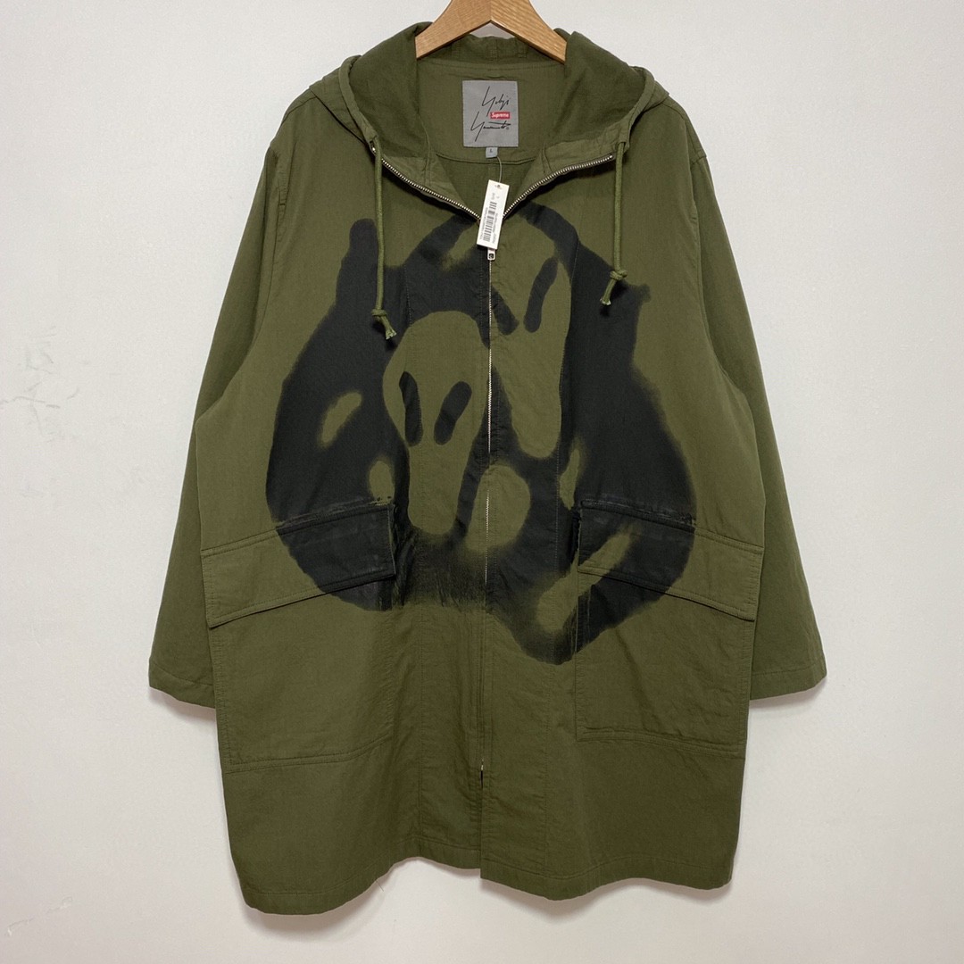 Supreme FW20 Week 4Supreme Yohji Yamamoto 山本耀司联名款背后双 Logo 军绿色 连帽长款风衣 夹克 外套 男女同款 SUP-FW20-103