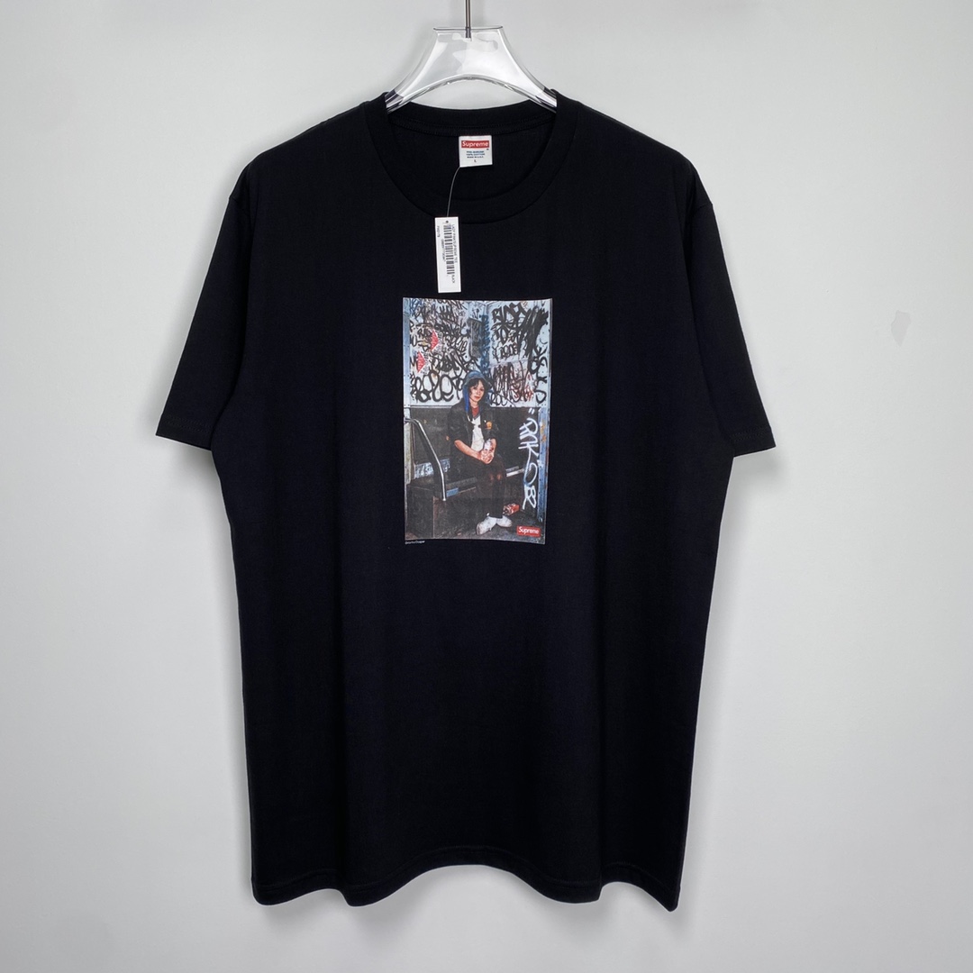 Supreme  21FW LADY PINK  Tee 平克夫人 黑色  印花纯色短袖   短袖 T 恤 男女同款 
