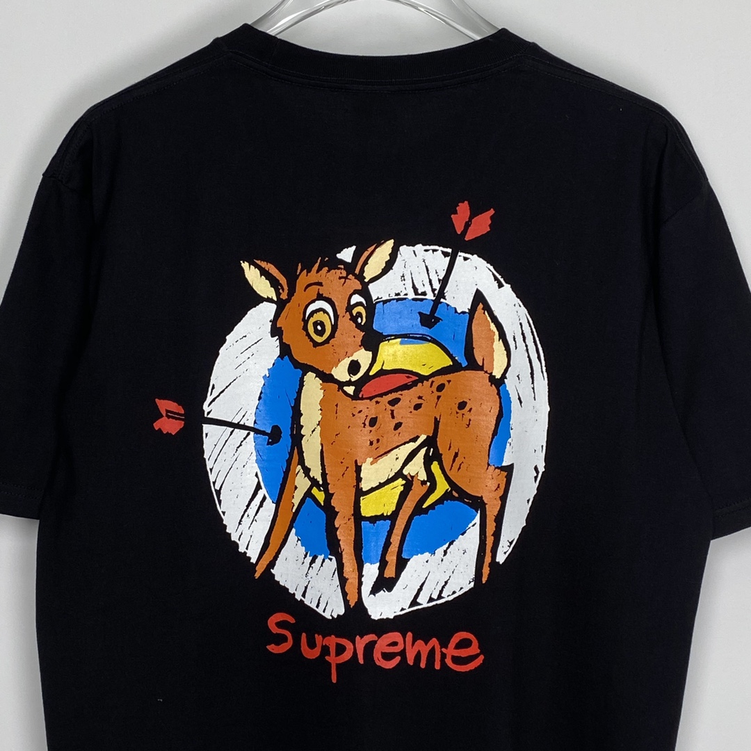 Supreme  22SS Deer Tee 小鹿 黑色  印花纯色短袖   短袖 T 恤 男女同款 