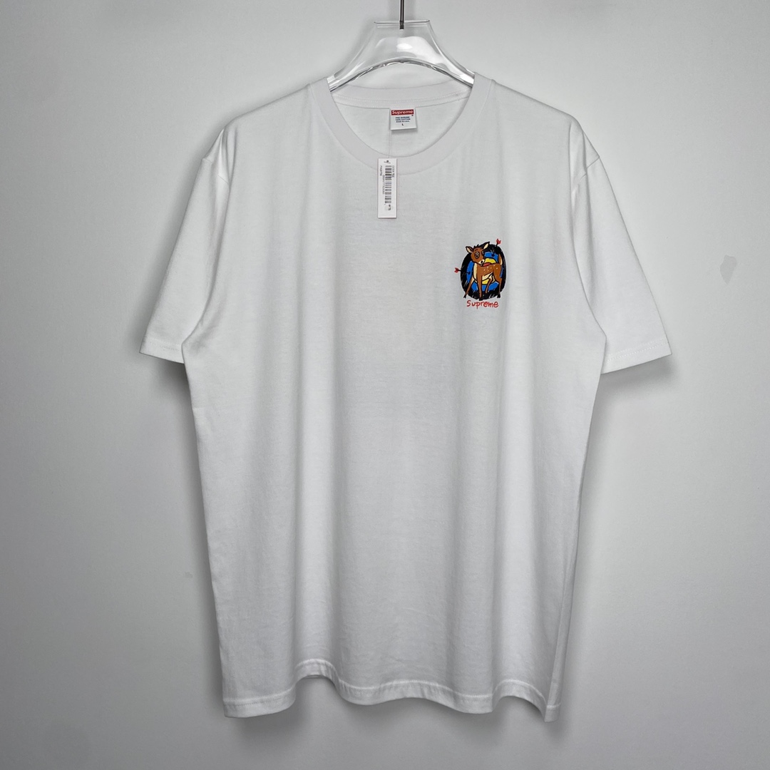 Supreme  22SS Deer Tee 小鹿 白色  印花纯色短袖   短袖 T 恤 男女同款 