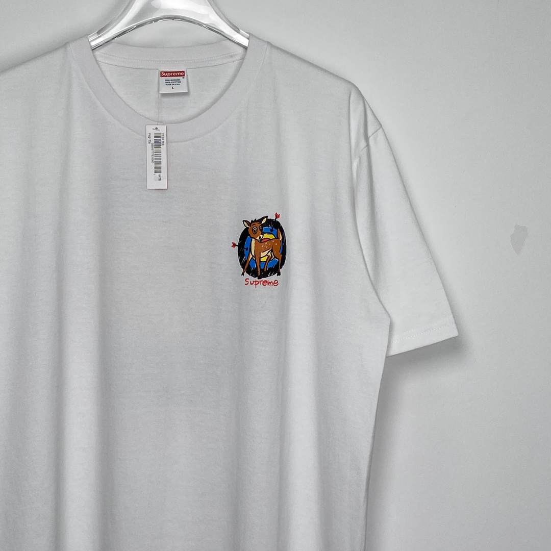 Supreme  22SS Deer Tee 小鹿 白色  印花纯色短袖   短袖 T 恤 男女同款 