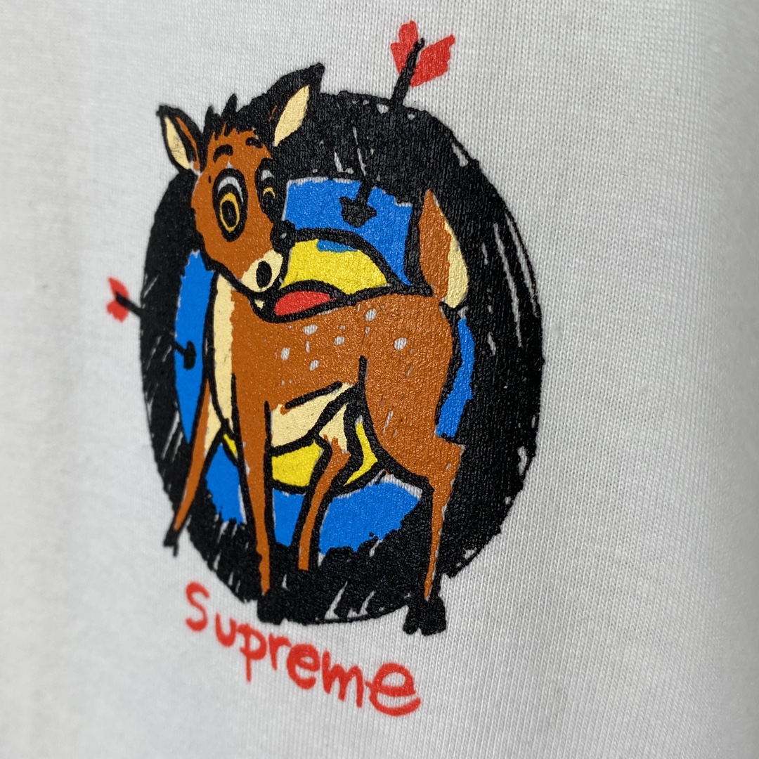 Supreme  22SS Deer Tee 小鹿 白色  印花纯色短袖   短袖 T 恤 男女同款 