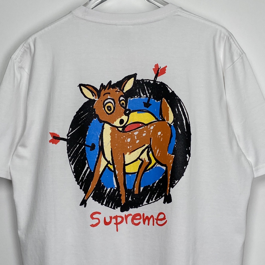 Supreme  22SS Deer Tee 小鹿 白色  印花纯色短袖   短袖 T 恤 男女同款 