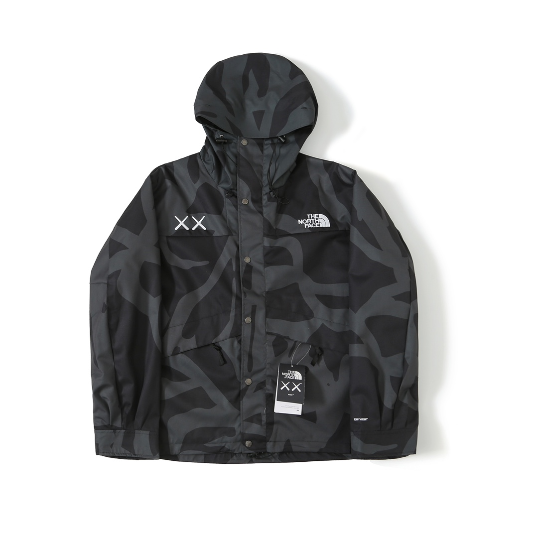 現貨 Kaws THE NORTH FACE   TNF1986  黑色 冲锋衣 夹克  北面 北脸  外套 长袖 保暖 男女同款  