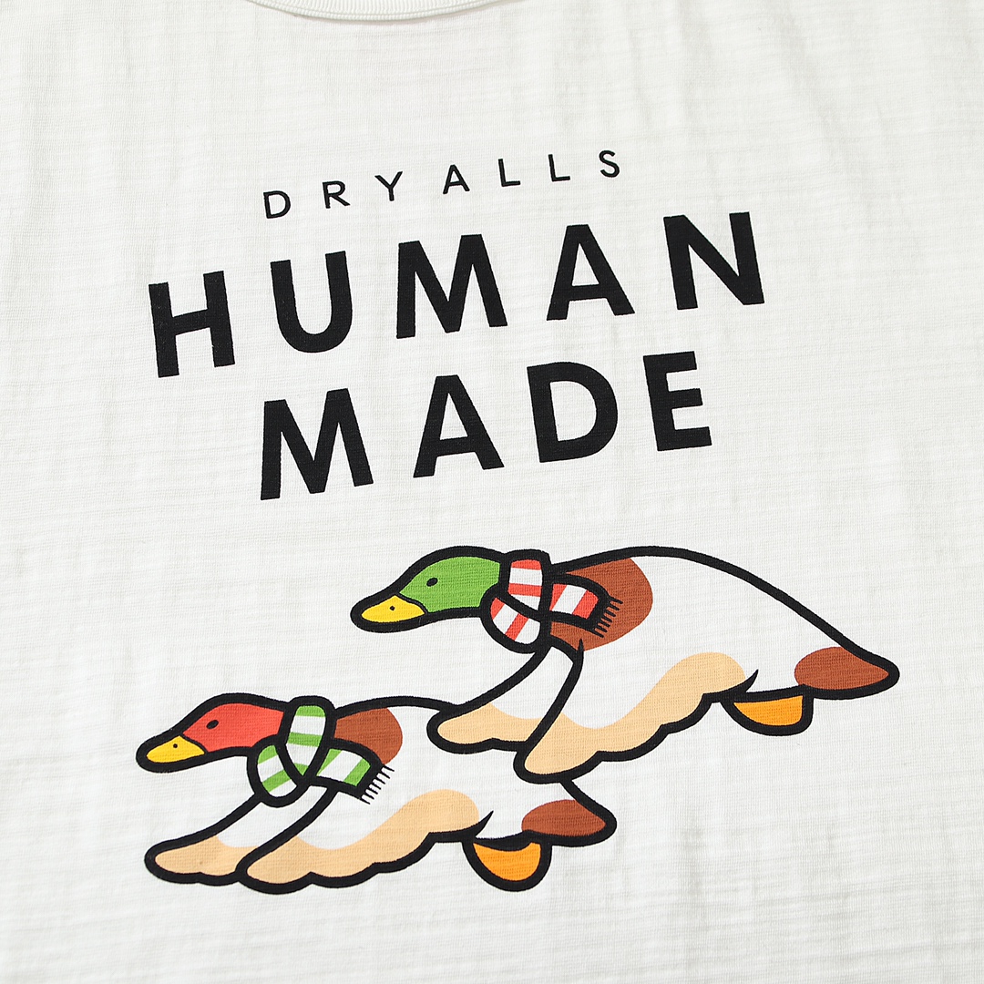 HUMAN MADE FW21 白色 比翼双飞 鸭子爱心 印花短袖T恤 男女同款 HM22TE012