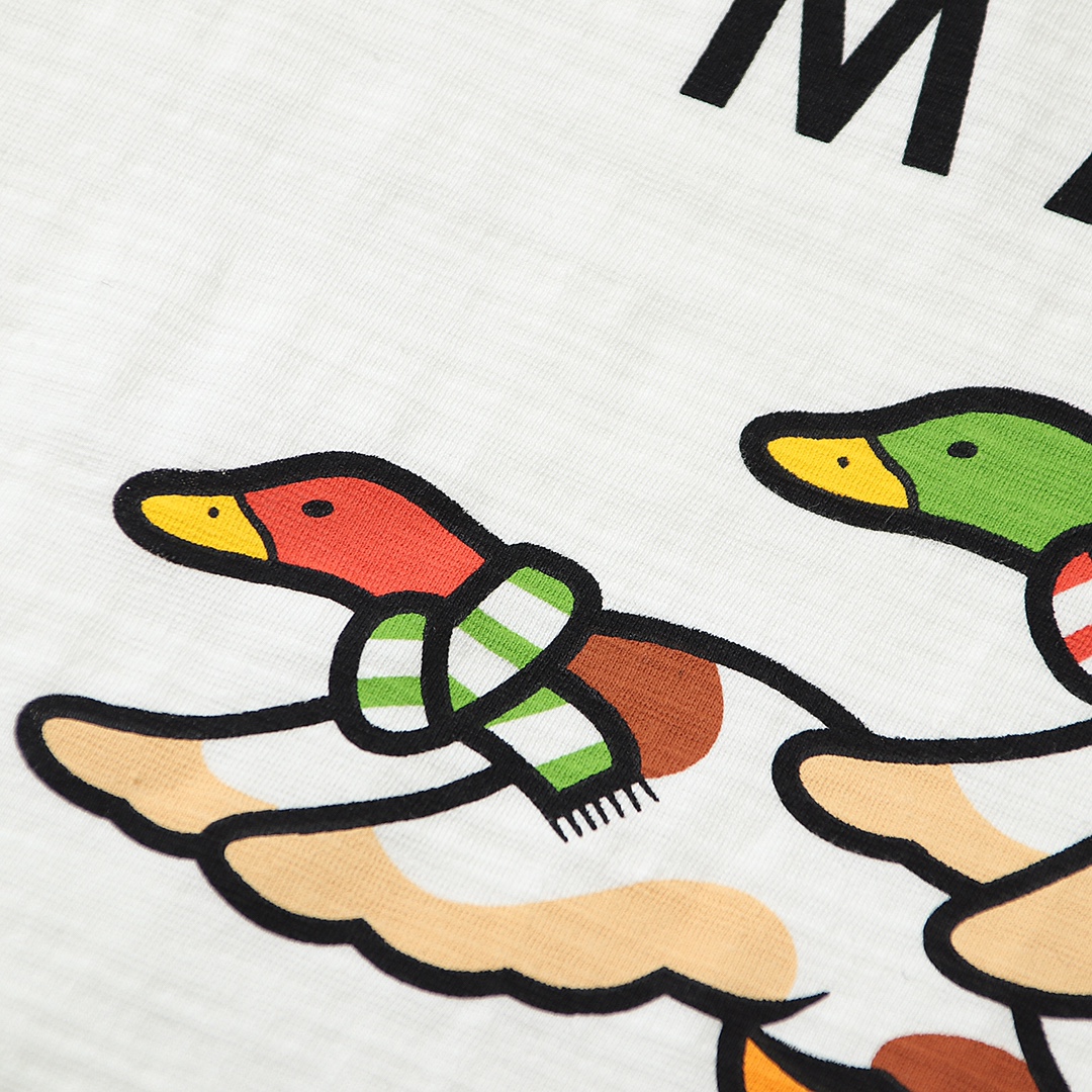 HUMAN MADE FW21 白色 比翼双飞 鸭子爱心 印花短袖T恤 男女同款 HM22TE012