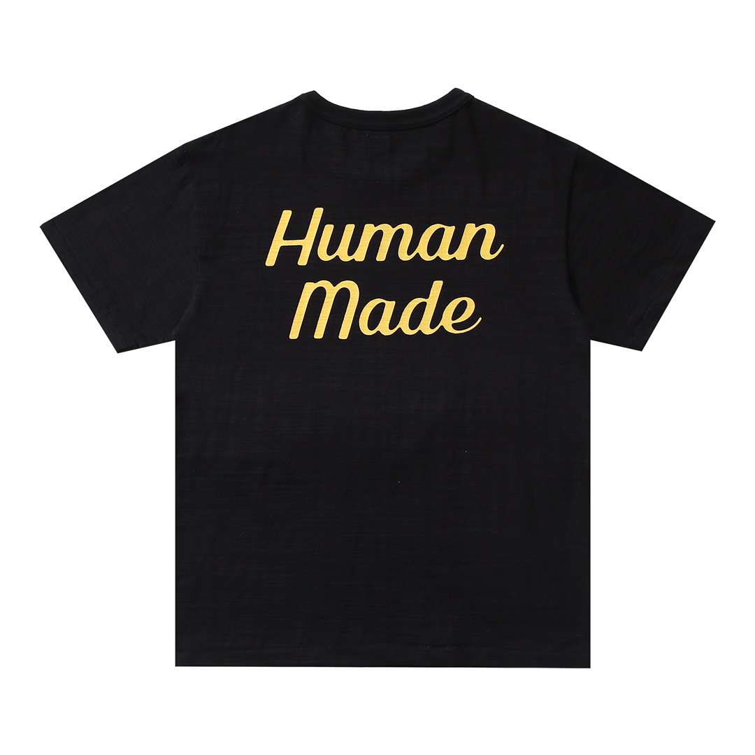 HUMAN MADE FW21 白色 黑色 翅膀鸭  鸭子爱心 卡通印花 圆领短袖T恤 男女同款 HM22TE005