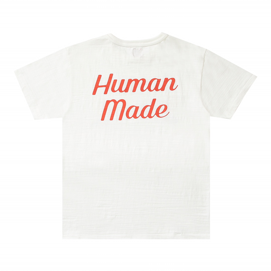 HUMAN MADE FW21 白色 黑色 翅膀鸭  鸭子爱心 卡通印花 圆领短袖T恤 男女同款 HM22TE005
