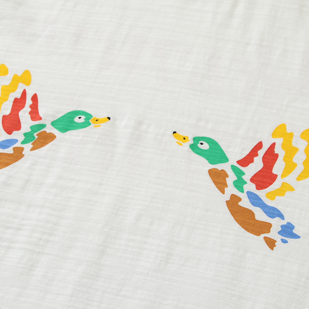 HUMAN MADE FW21 白色 黑色 翅膀鸭  鸭子爱心 卡通印花 圆领短袖T恤 男女同款 HM22TE005