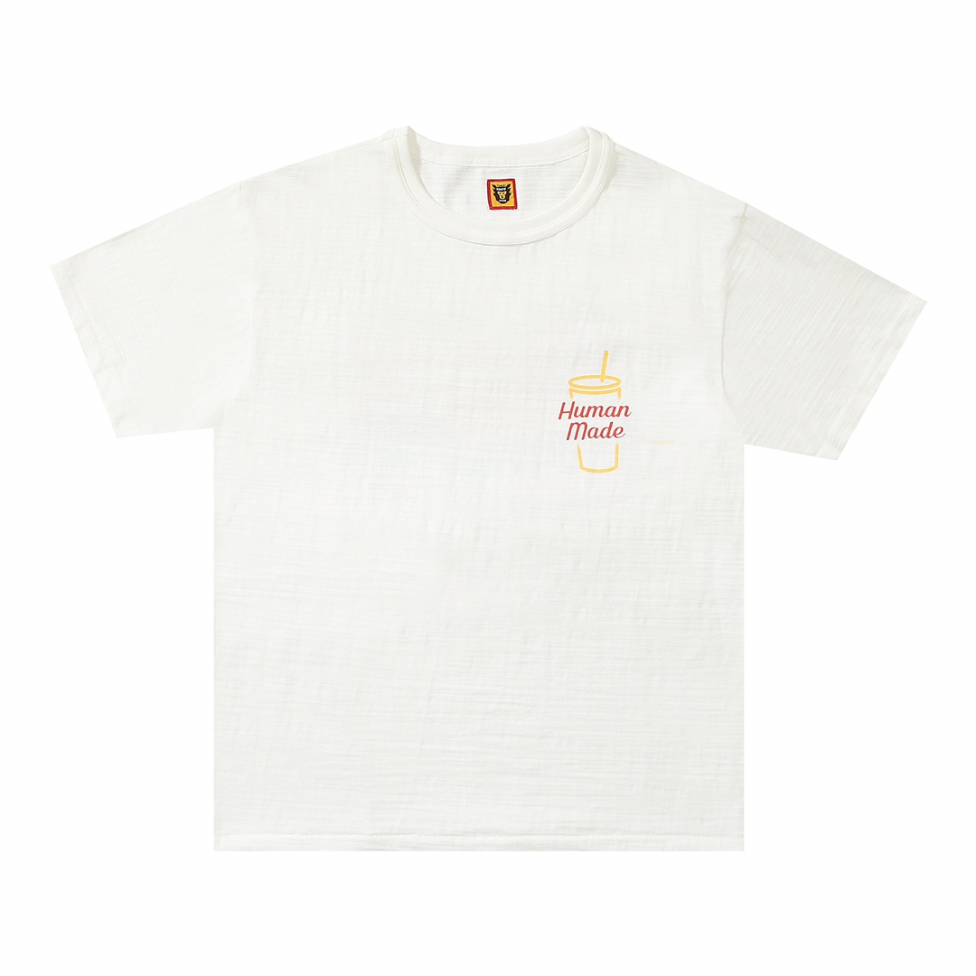 HUMAN MADE FW21 白色 黑色 汉堡可乐  鸭子爱心 卡通印花 圆领短袖T恤 男女同款 HM22TE006