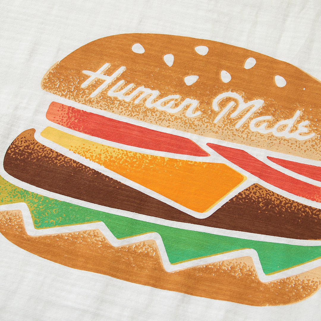 HUMAN MADE FW21 白色 黑色 汉堡可乐  鸭子爱心 卡通印花 圆领短袖T恤 男女同款 HM22TE006