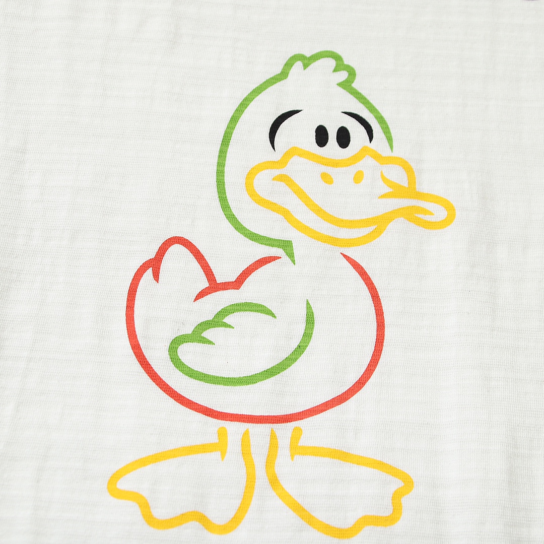 HUMAN MADE FW21 白色 黑色  鸭子爱心 卡通印花 圆领短袖T恤 男女同款 HM22TE009