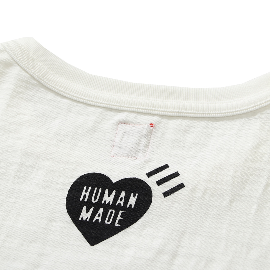 HUMAN MADE FW21 白色 黑色  鸭子爱心 卡通印花 圆领短袖T恤 男女同款 HM22TE009