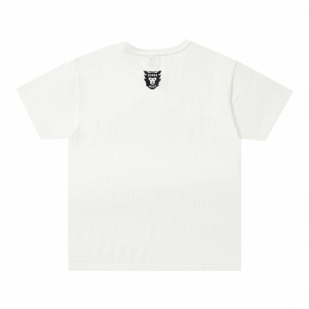 HUMAN MADE FW21 白色 黑色  虎头 鸭子爱心 卡通印花 圆领短袖T恤 男女同款 HM22TE018