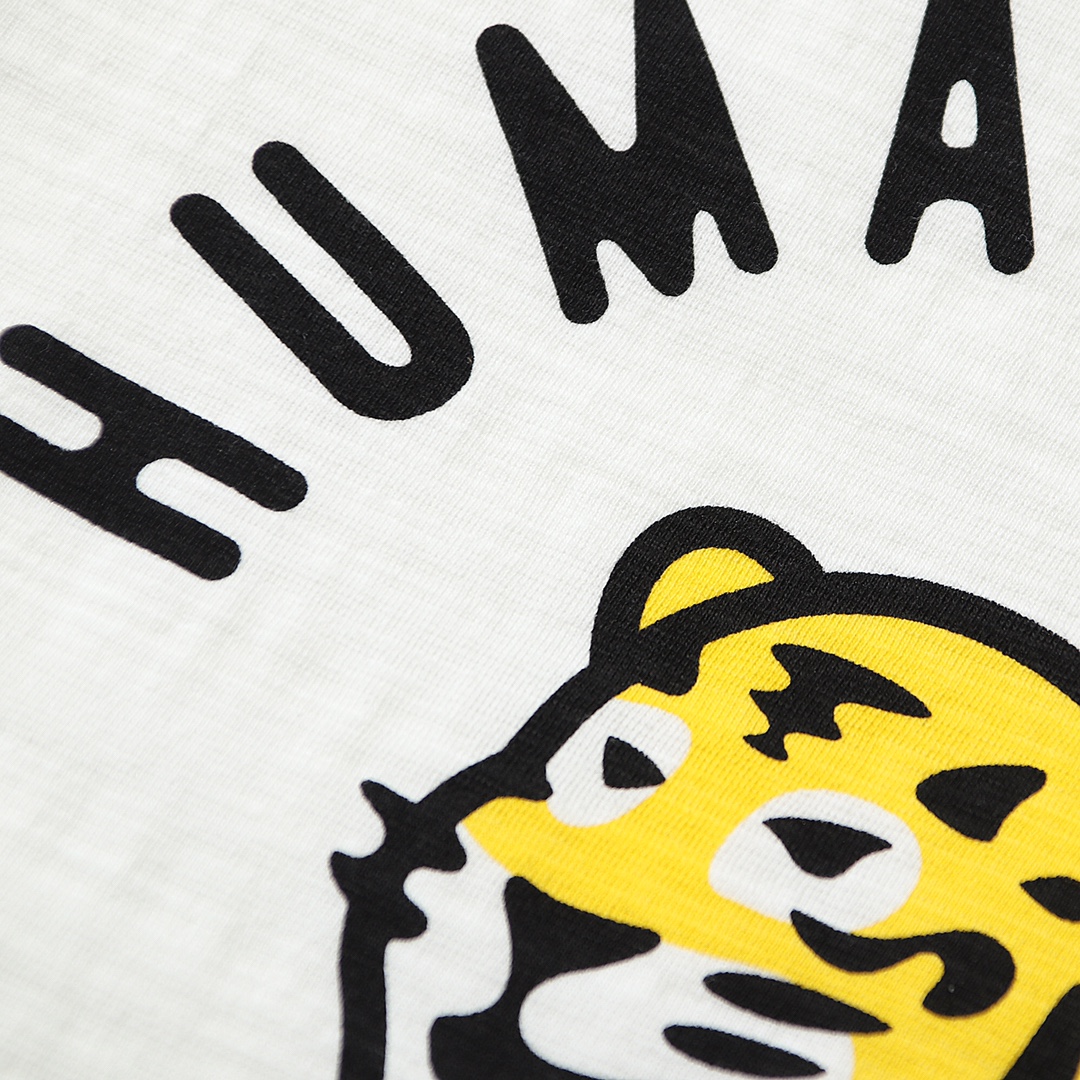 HUMAN MADE FW21 白色 黑色  虎头 鸭子爱心 卡通印花 圆领短袖T恤 男女同款 HM22TE018