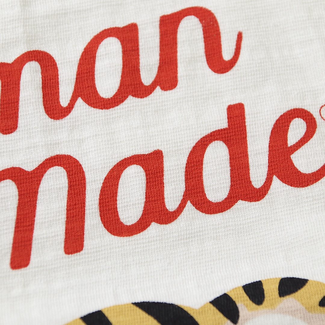 HUMAN MADE FW20 白色 小老虎 鸭子爱心 卡通印花 圆领短袖T恤 男女同款 HM19TE010