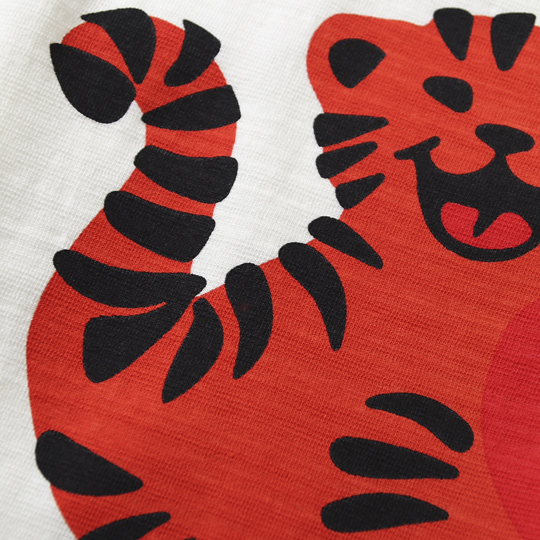 HUMAN MADE FW20 白色 爱心老虎 鸭子爱心 卡通印花 圆领短袖T恤 男女同款  