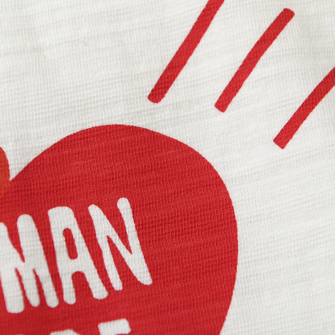 HUMAN MADE FW20 白色 爱心老虎 鸭子爱心 卡通印花 圆领短袖T恤 男女同款  