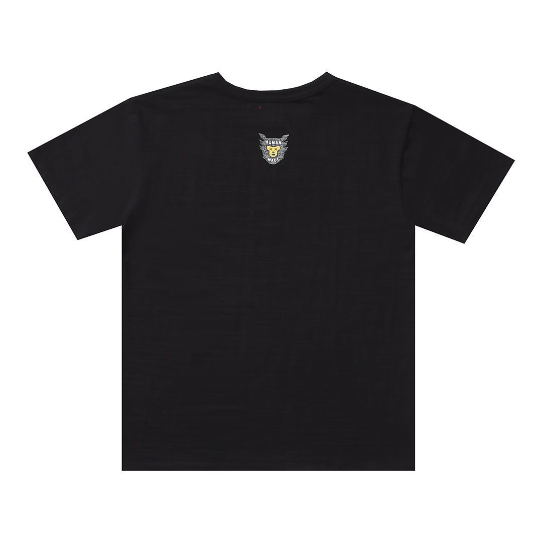 HUMAN MADE KAWS FW22 联名款 白色 黑色  爱心 鸭子爱心 卡通印花 圆领短袖T恤 男女同款 XX22TE008
