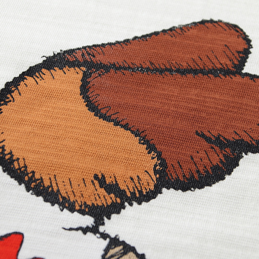 HUMAN MADE KAWS FW22 联名款 白色 黑色 野鸭爱心 鸭子爱心 卡通印花 圆领短袖T恤 男女同款 XX22TE004