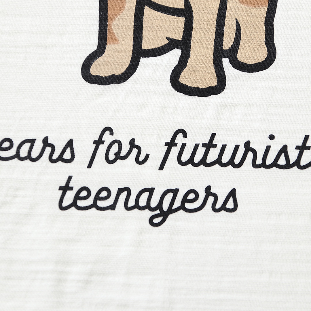 HUMAN MADE 22 白色 黑色 狗狗 鸭子爱心 卡通印花 圆领短袖T恤 男女同款 HM23TE003