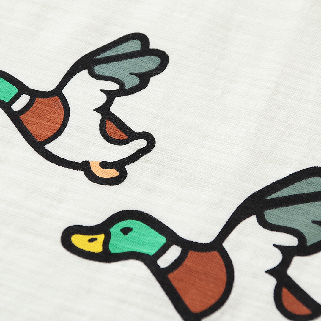 HUMAN MADE Dry Alls 白色 三只鸭 卡通印花 圆领短袖T恤 男女同款 HM20TE023