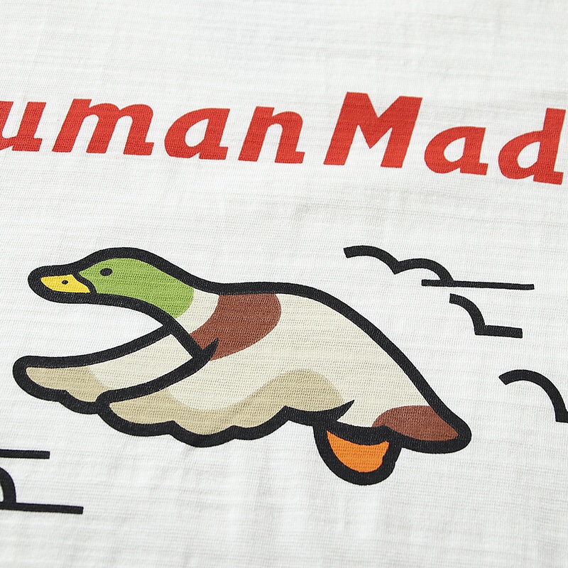 HUMAN MADE  白色 黑色  一只鸭 鸭子爱心 卡通印花 圆领短袖T恤 男女同款 HM23TE002