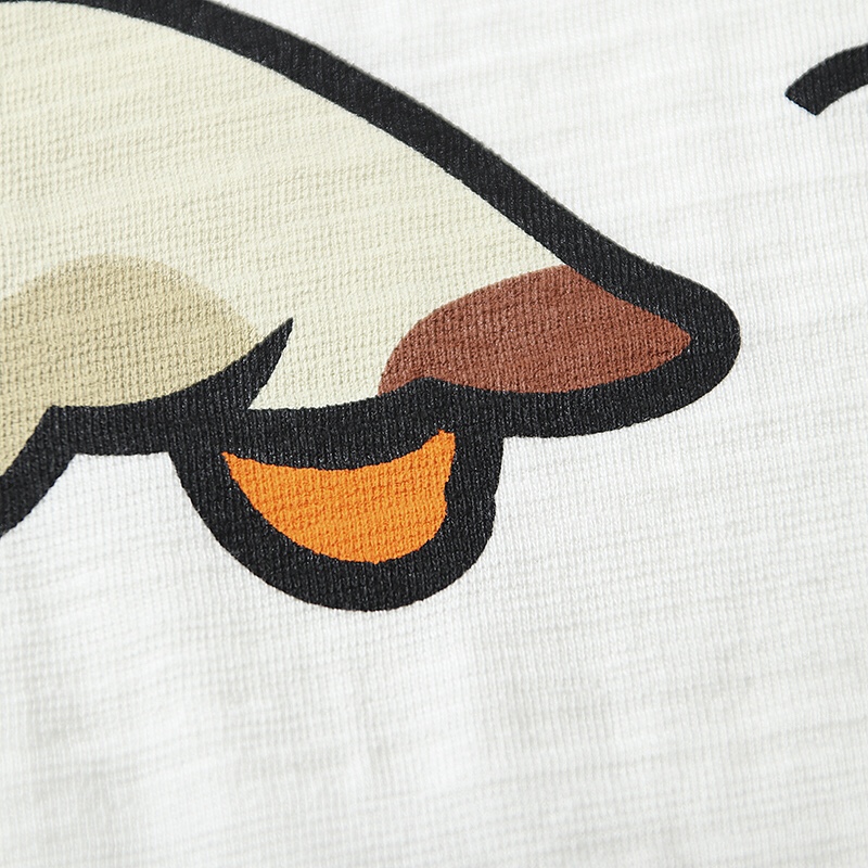 HUMAN MADE  白色 黑色  一只鸭 鸭子爱心 卡通印花 圆领短袖T恤 男女同款 HM23TE002