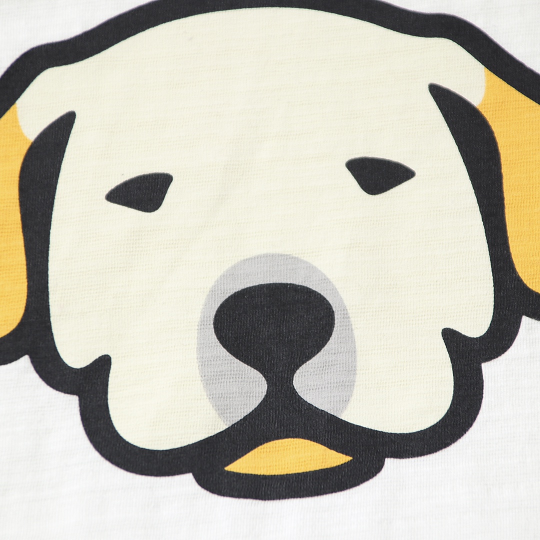 HUMAN MADE  SS22 白色 黑色  狗头 卡通印花 圆领短袖T恤 男女同款 HM23TE012