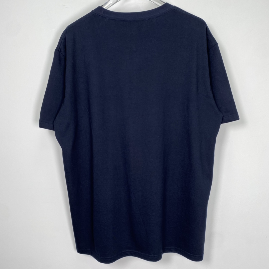 同色 SUPREME 23SS Tee 字母logo 藏蓝色 短袖 T 恤 男女同款  