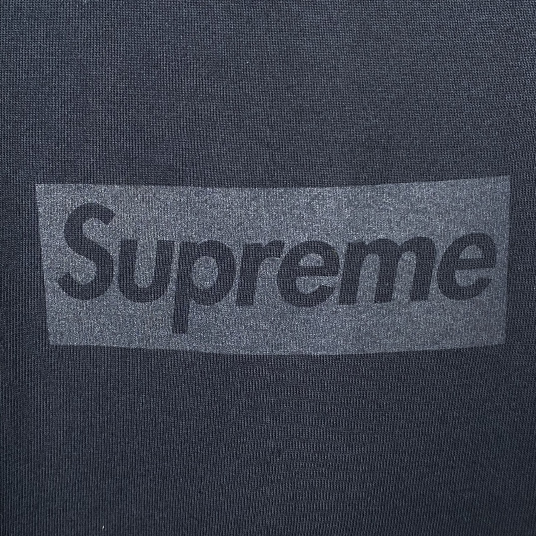 同色 SUPREME 23SS Tee 字母logo 藏蓝色 短袖 T 恤 男女同款  