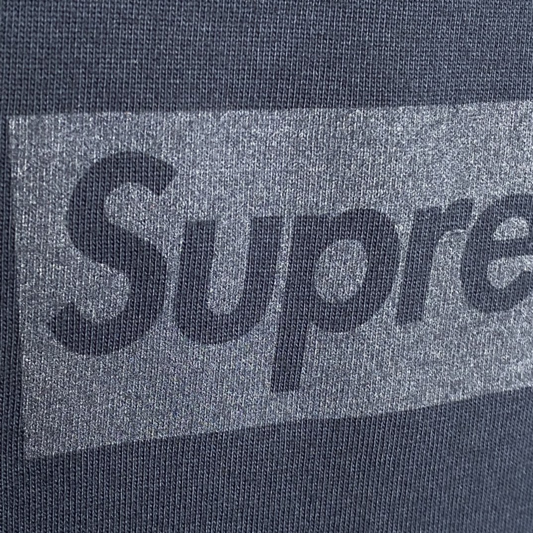 同色 SUPREME 23SS Tee 字母logo 藏蓝色 短袖 T 恤 男女同款  