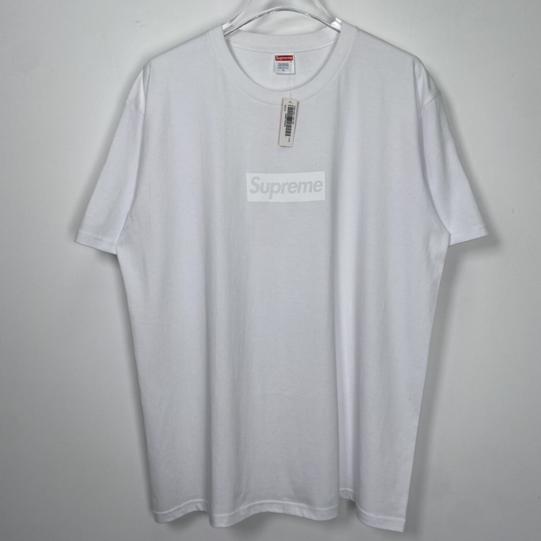 同色 SUPREME 23SS Tee 字母logo 白色 短袖 T 恤 男女同款  