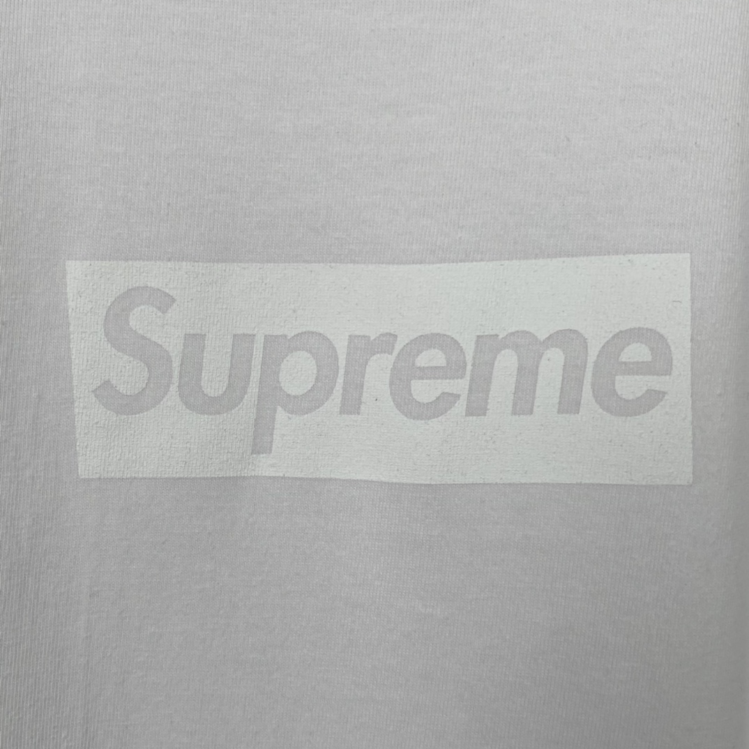 同色 SUPREME 23SS Tee 字母logo 白色 短袖 T 恤 男女同款  