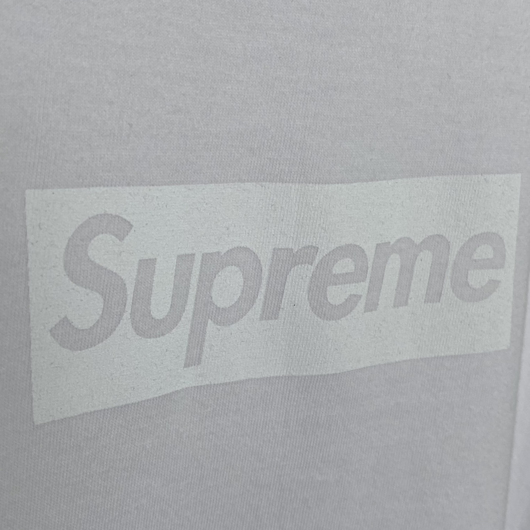 同色 SUPREME 23SS Tee 字母logo 白色 短袖 T 恤 男女同款  