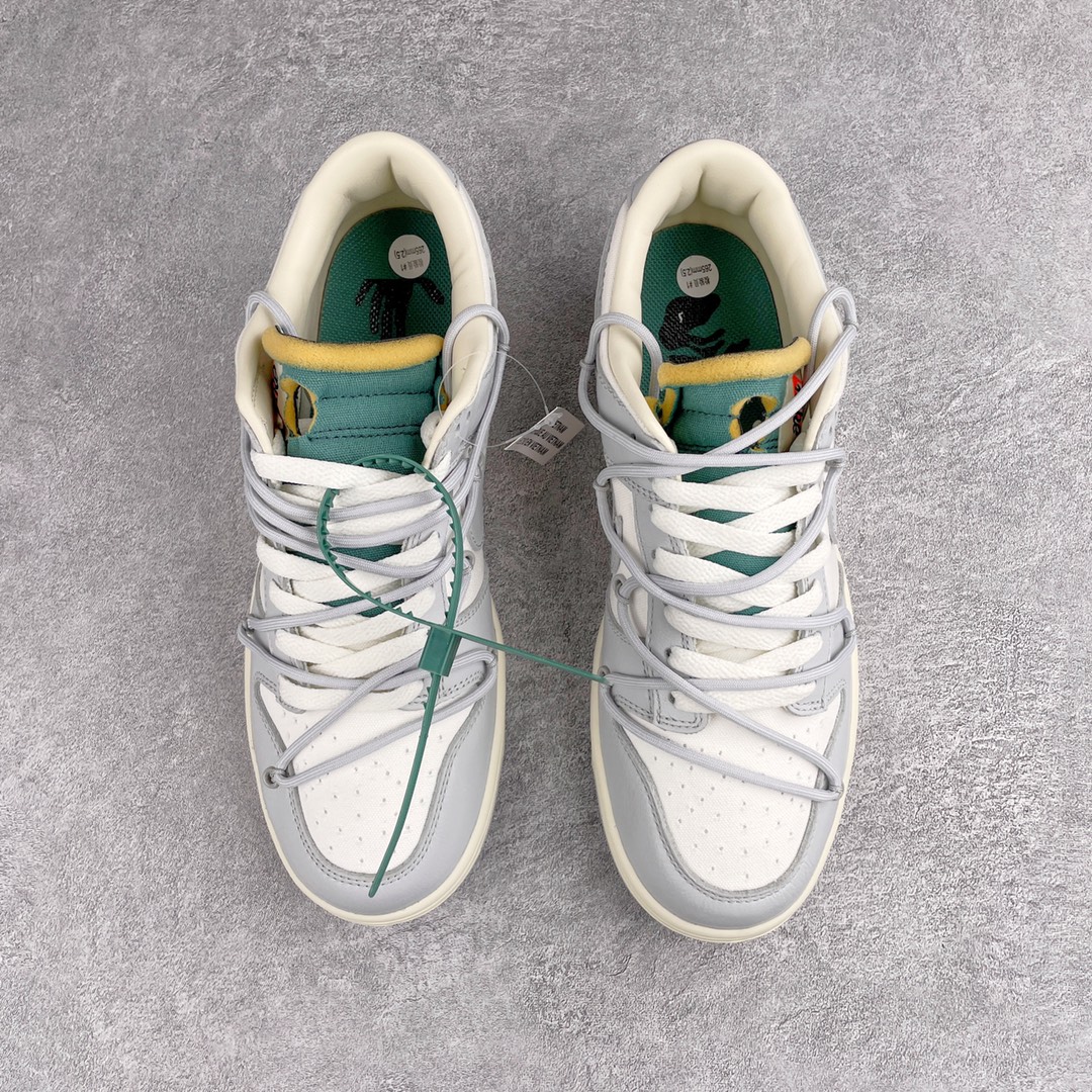  NO.42 Off-White Dunk  Low THE 50-42  灰白  綠釦子 低筒 板鞋 休闲鞋 滑板鞋 男鞋 女鞋 DM1602-117