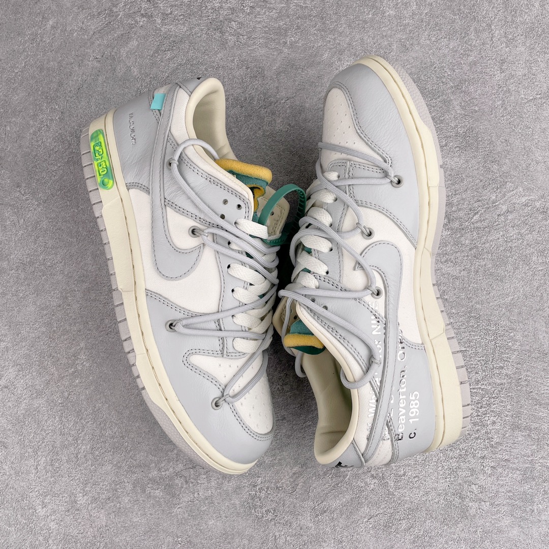  NO.42 Off-White Dunk  Low THE 50-42  灰白  綠釦子 低筒 板鞋 休闲鞋 滑板鞋 男鞋 女鞋 DM1602-117
