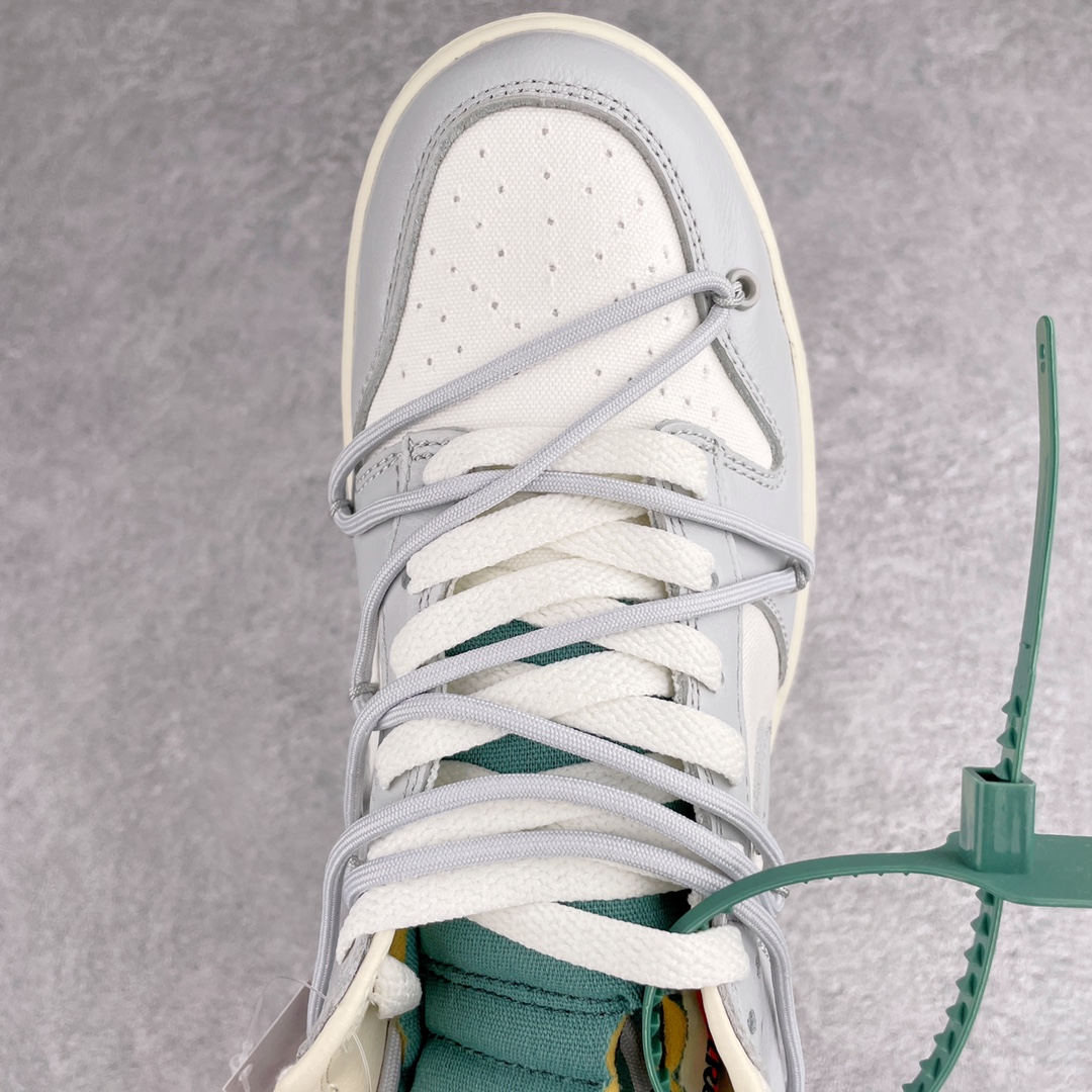  NO.42 Off-White Dunk  Low THE 50-42  灰白  綠釦子 低筒 板鞋 休闲鞋 滑板鞋 男鞋 女鞋 DM1602-117