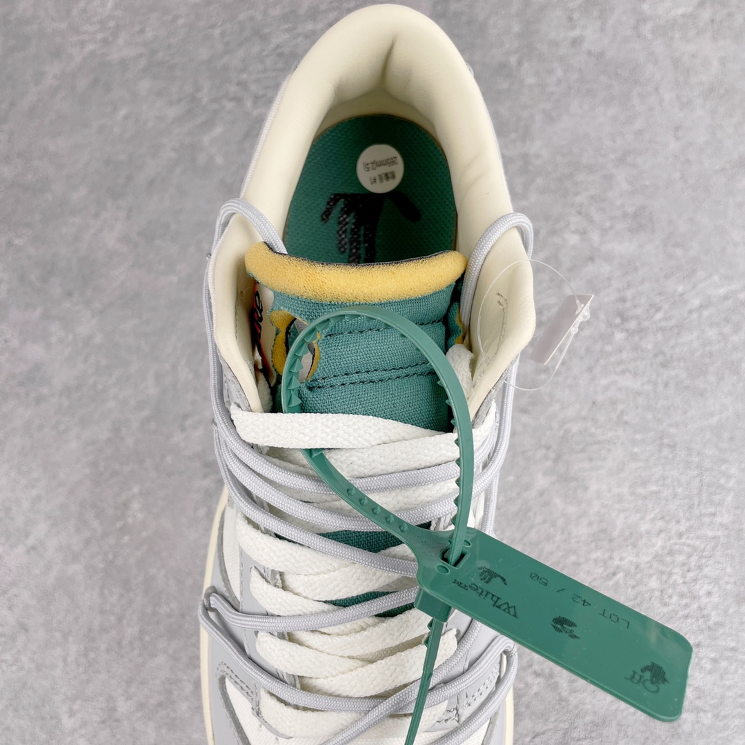  NO.42 Off-White Dunk  Low THE 50-42  灰白  綠釦子 低筒 板鞋 休闲鞋 滑板鞋 男鞋 女鞋 DM1602-117
