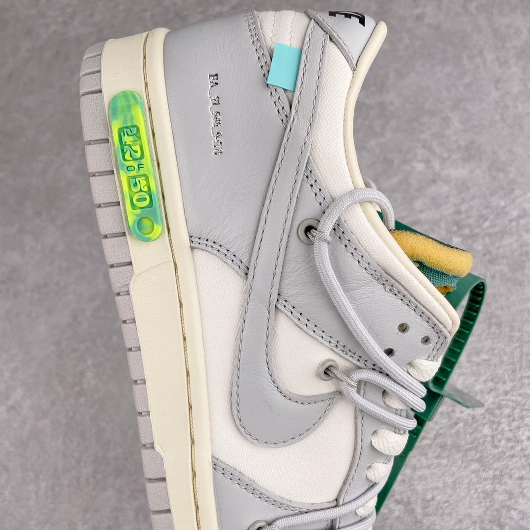  NO.42 Off-White Dunk  Low THE 50-42  灰白  綠釦子 低筒 板鞋 休闲鞋 滑板鞋 男鞋 女鞋 DM1602-117
