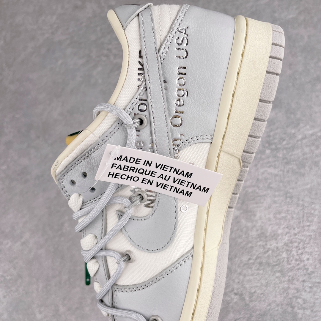  NO.42 Off-White Dunk  Low THE 50-42  灰白  綠釦子 低筒 板鞋 休闲鞋 滑板鞋 男鞋 女鞋 DM1602-117