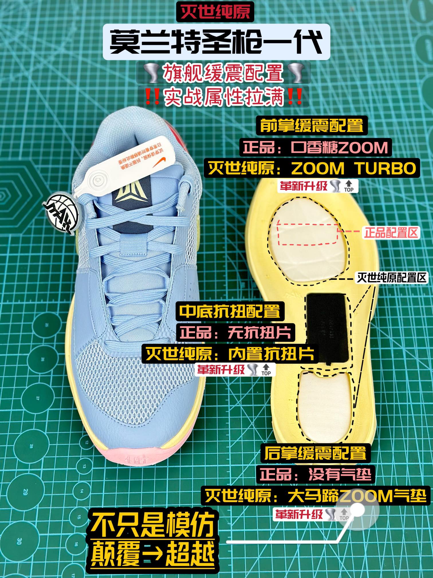 滅世 莫兰特 1代  Nike Zoom JA 1 EP Day One 低筒 前後氣墊 耐磨透氣 實戰籃球鞋 波鞋 球鞋 男鞋 波鞋 蓝色  DR8786-400