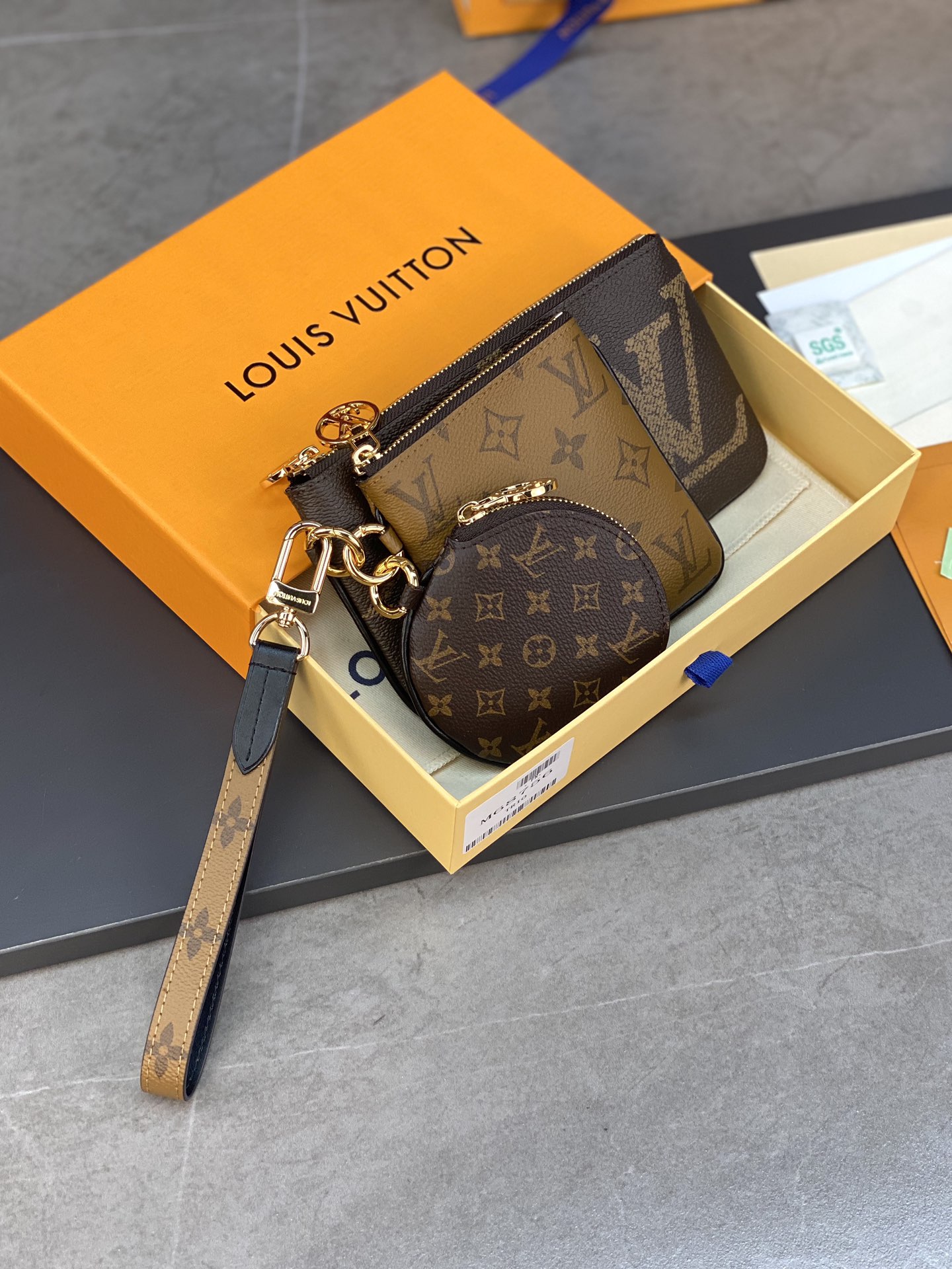 LOUIS VUITTON 路易威登 三件套装 Monogram 经典老花压纹牛皮 钱夹 钱包 卡包 名片夹 女款 M68756