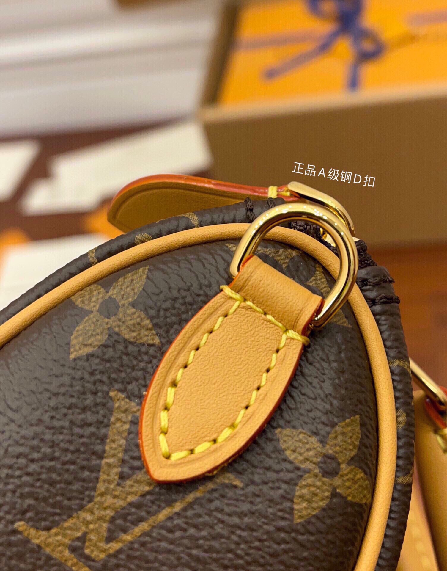 LOUIS VUITTON Speedy Nano 经典  老花 可拆卸调节肩带 拉链   斜挎包  女款 迷你 棕色 M81085