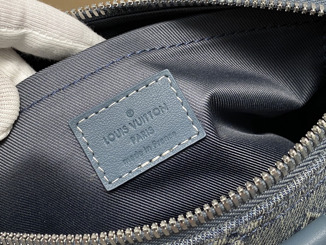  LOUIS VUITTON keepall 25  可调节肩带 斜挎包 单肩包 手提包 牛仔藍 m22762