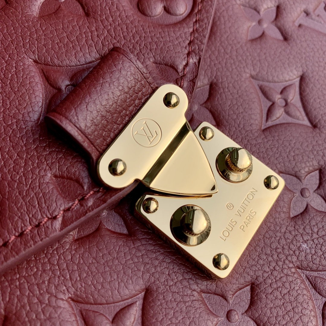 LOUIS VUITTON 路易威登 Pochette Metis 老花压印牛皮 斜挎包 单肩包 手提包 酒红色 M41487