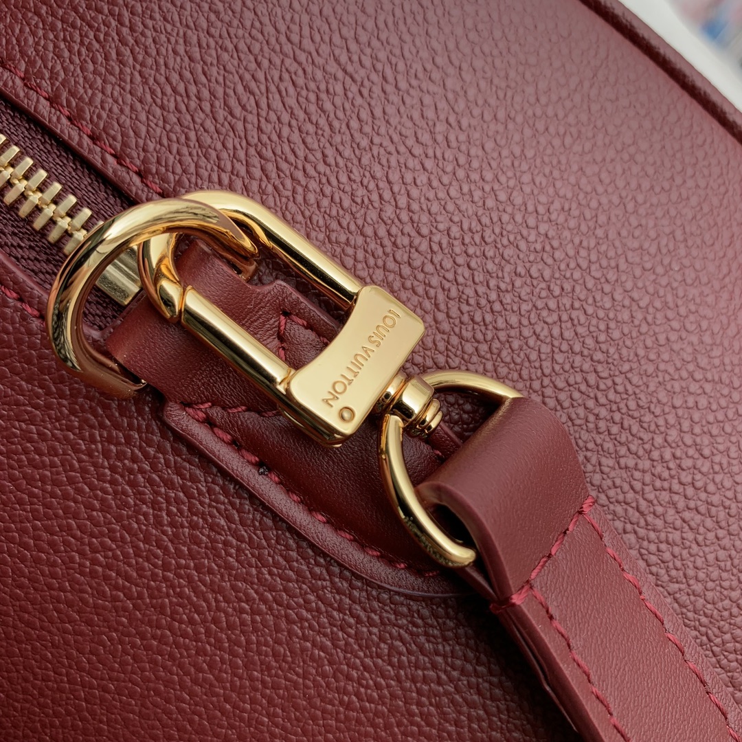 LOUIS VUITTON 路易威登 Speedy 25 可拆卸可调节肩带粒面牛皮老花压纹 斜挎包 单肩包 手提包 酒红色 M59273